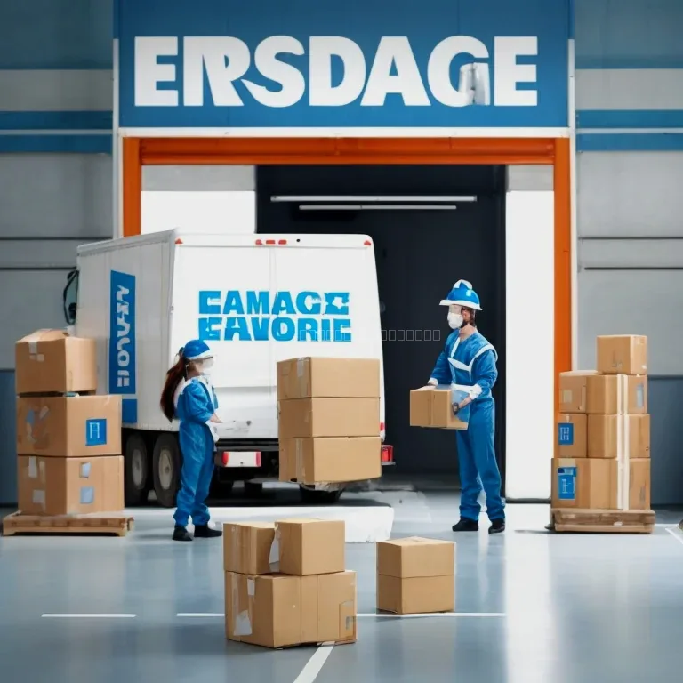 Equipo embalando caja con cuidado